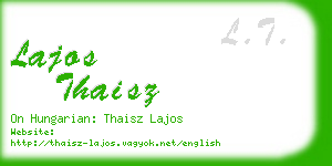 lajos thaisz business card